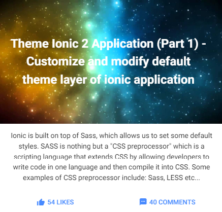 Ionic 2 components - Cards (Part 1)